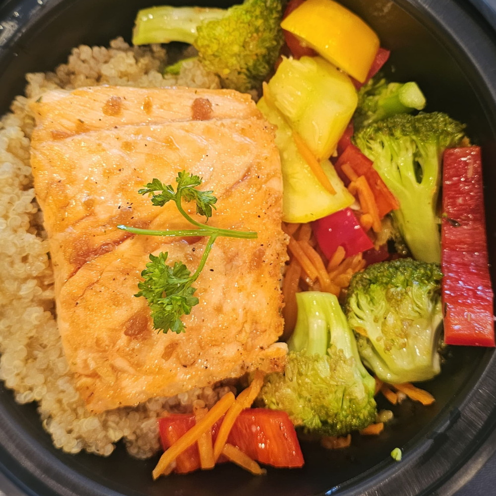 Teriyaki Salmon Quinoa Bowl